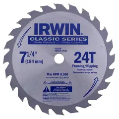 IRWIN - Disco Sierra Circular para Madera 7 1/4'' 24 Dientes 15130LA
