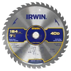 IRWIN - Disco Sierra Circular Para Madera 7 1/4'' 40 Dientes 15230LA