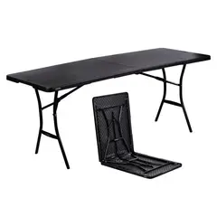 LIFE TIME - Mesa Plegable Rectangular Lifetime Negra 184X70CM