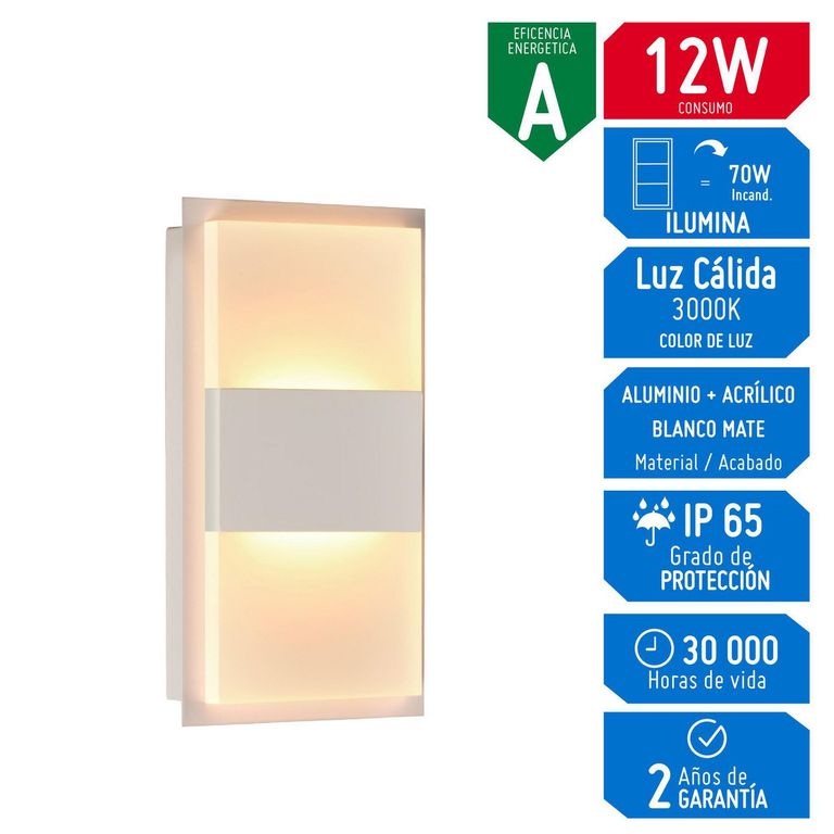 Lámpara de Pared Led Shot 2*6 W 1 Luz