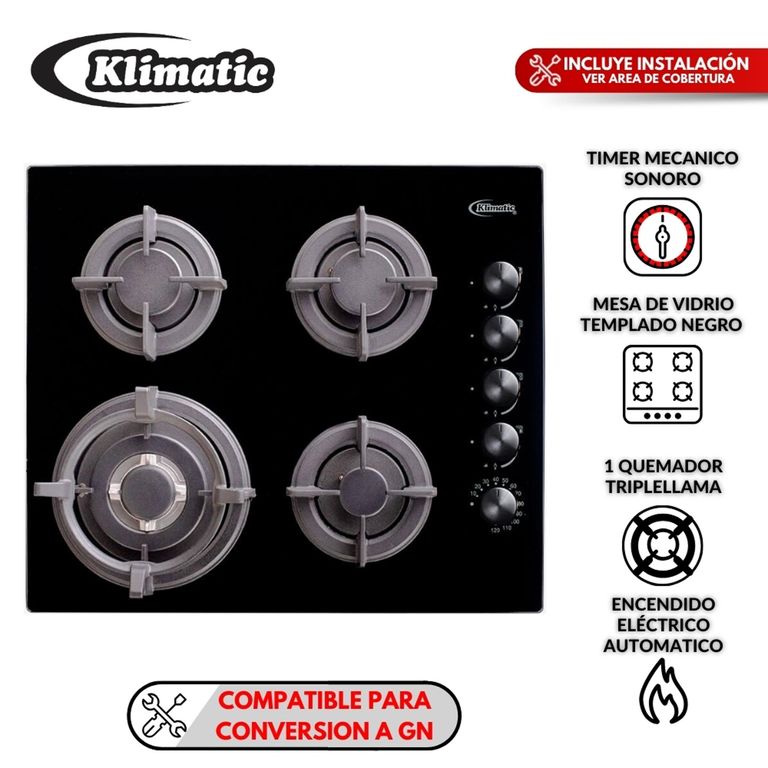Cocina empotrable Gas GIA X X4 Quemadores