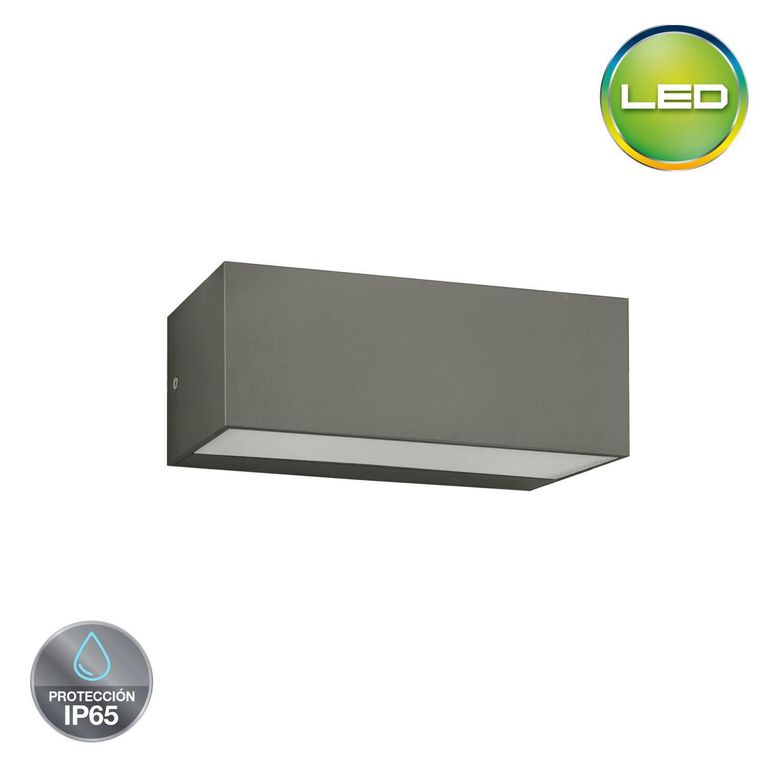 Braquete De Pared Exterior Led Istria 12W Ip65 Gris Luz Cálida
