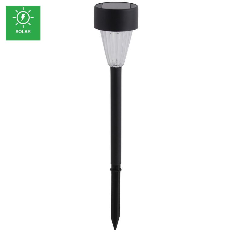Estaca Solar Led Carrera Negra Luz Cálida