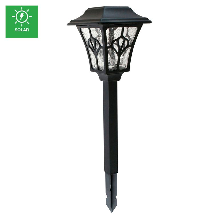 Estaca Solar Led Vintage Negra Luz Fría