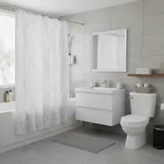 JUST HOME COLLECTION - Cortina de Baño Rama Plata 178x180cm