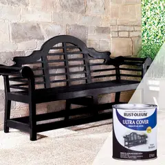 RUST OLEUM - Esmalte al Agua Ultra Cover Negro Brillante 0,946L
