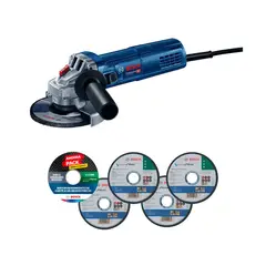 BOSCH - Amoladora Angular Eléctrico GWS 9-125 S 900W 220V + Pro Pack Disco de Corte Acero 4.5 115x1.0mm