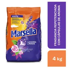 MARSELLA - Detergente En Polvo Lavanda Y Rosas 4Kg