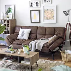 JUST HOME COLLECTION - Sofá Cama Futón 3 Cuerpos Nairobi Chocolate