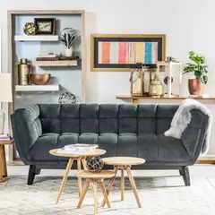 JUST HOME COLLECTION - Sofá 3 Cuerpos Murano Gris