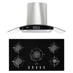 SOLE - Combo Cocina Empotrable 5 Hornillas SOLCO033 + Campana Decorativa 90cm TURE63CO