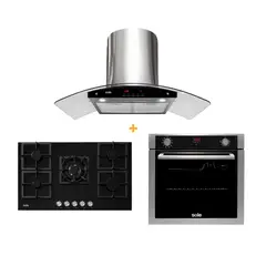 SOLE - Combo Cocina a Gas SOLCO041 + Campana Extractora TURE63CO + Horno Eléctrico SOLHO012