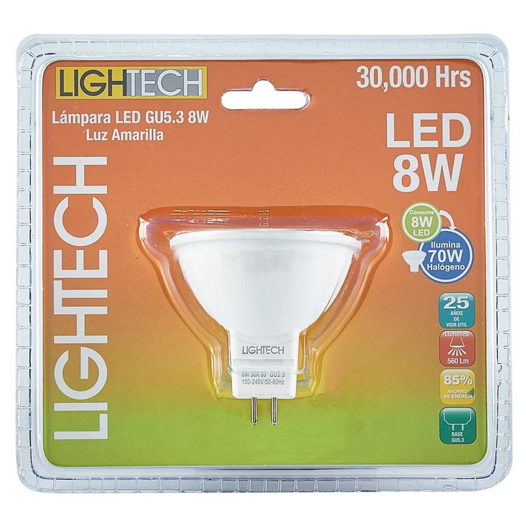 Foco Dicroico LED 8W GU5.3 Luz Calida
