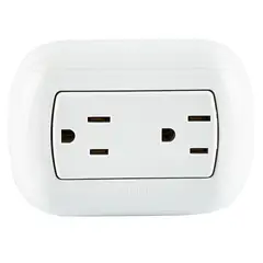 BTICINO - Tomacorriente Doble Americano Oval Blanco