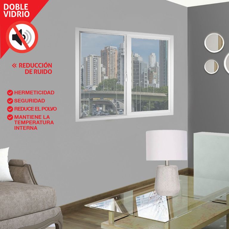 Ventana de PVC Termopanel 100x100cm