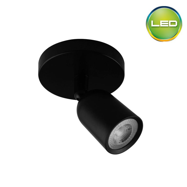 Spot Adosable Led 7W 1 Luz Negro Luz Blanca