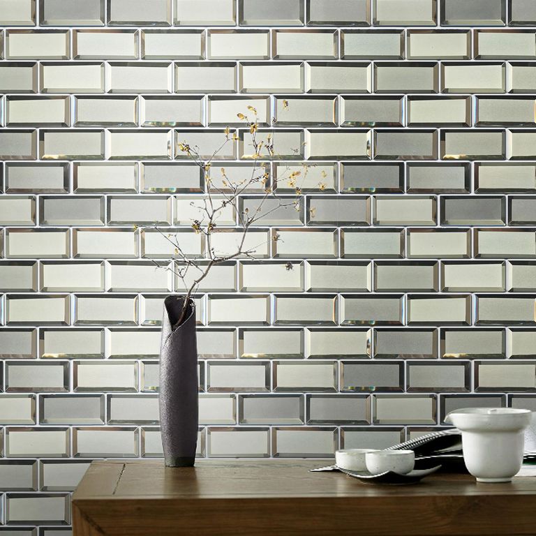 Malla Vidrio Brick Espejado Gris 30x30cm