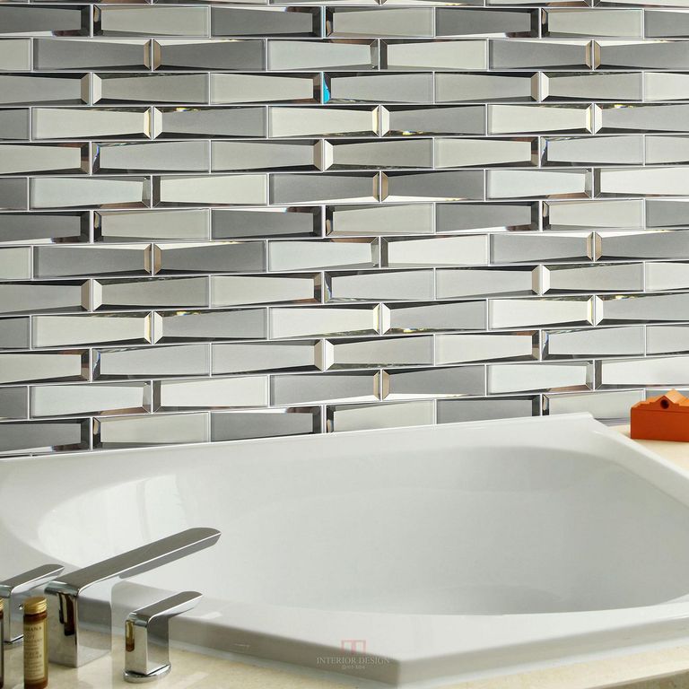 Malla Vidrio 3D Espejado Gris 30x30cm