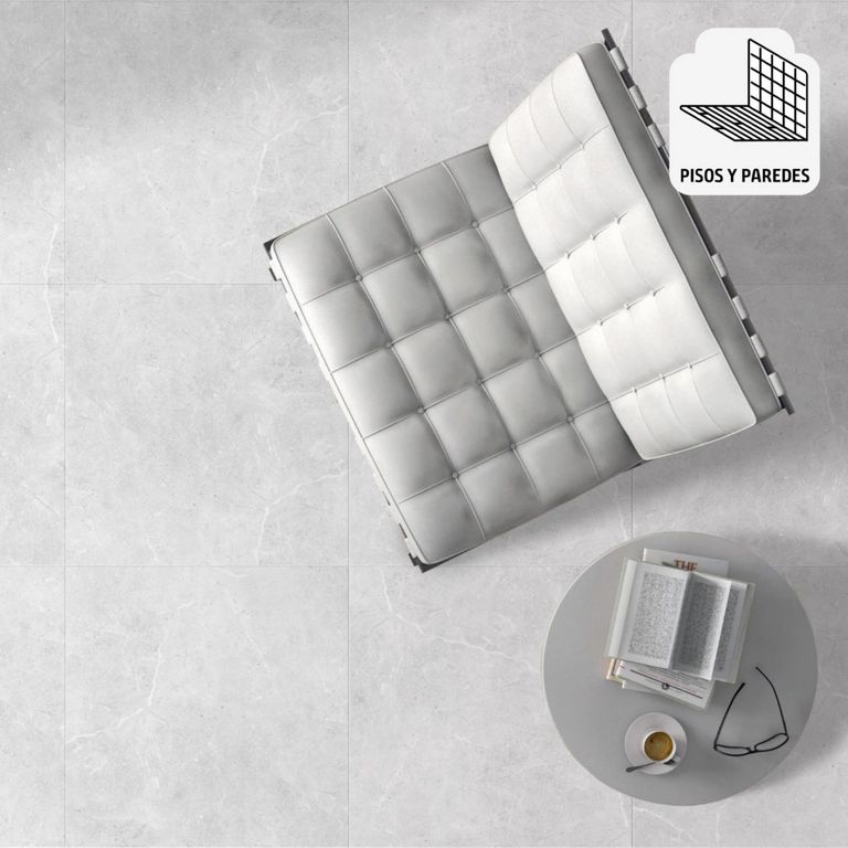 Porcelanato Gris Marmolizado 60X60cm 1.44m2 Turín Gris