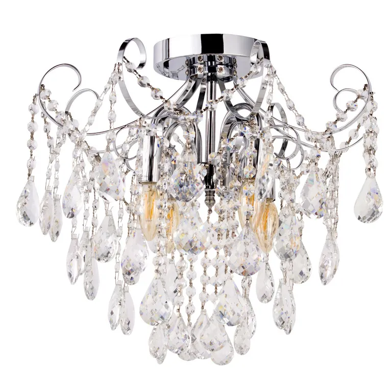 Lámpara Colgante de Techo 4 Luces Alaran Plateada