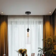 JUST HOME COLLECTION - Lámpara Colgante Brest1L E27 Negro