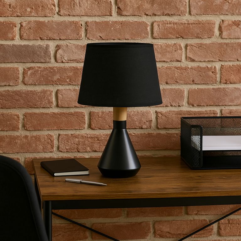 Lámpara de Mesa Harlow 1L E14 Negro