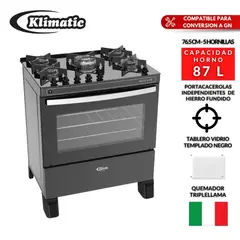 KLIMATIC - Cocina a Gas 5 Hornillas Agile Negro