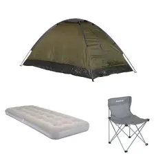 KLIMBER - Carpa Para 2 + Colchón 1 Plaza + Silla Plegable