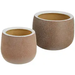 CASA BONITA - Set x2 Maceta Ceuta Beige 26cm