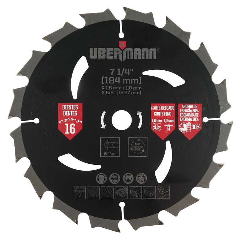 Disco de Sierra Circular 7 1/4'' 16 Dientes