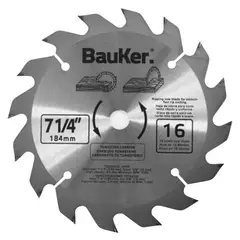 BAUKER - Hoja de Sierra Ciruclar 7 1/4" 16 Dientes