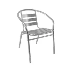 JUST HOME COLLECTION - Silla Slat Plateada de Aluminio