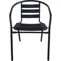 JUST HOME COLLECTION - Silla de Aluminio Negra Apilable