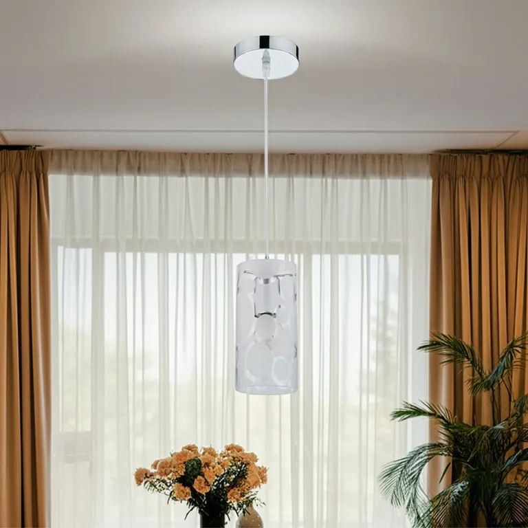 Lámpara Colgante de Techo 1 Luz Memphis Plateada