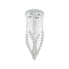 JUST HOME COLLECTION - Lámpara Colgante de Techo 4 Luces Lluvia Plateada