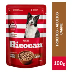 RICOCAN - Adultos Alimento Perros Pouch Trocitos 100gr Carne