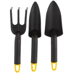 ERGO - Set x 3 Herramientas de Jardin Poliresina Negro y Amarillo