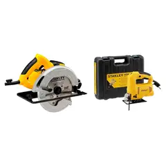 STANLEY - Combo Sierra Circular 7-1/4'' 1600W eléctrica + Lijadora Orbital 1/4" 240W Eléctrica