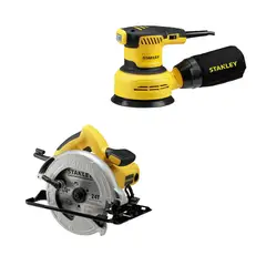 undefined - Sierra Circular Eléctrica Stanley 7-1/4" 1600 W SC16 + Lijadora Roto Orbital 300W SS30-B2 Dewalt