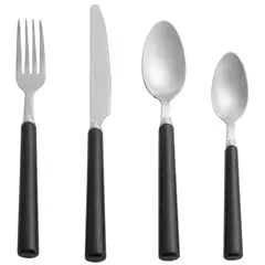 JUST HOME COLLECTION - Juego de Cubiertos 16 Piezas Negro