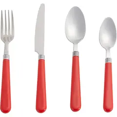 JUST HOME COLLECTION - Juego de Cubiertos 16 Piezas Rojo