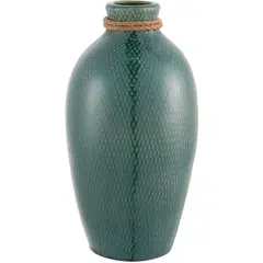 JUST HOME COLLECTION - Florero Kaula Cerámica Verde Jade 15x28cm