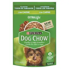 DOG CHOW - Cachorros Alimento para Perros Trozos 100gr Carne