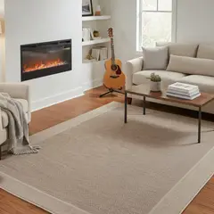 JUST HOME COLLECTION - Alfombra Rectangular Beige Indy Border 160x230cm