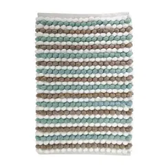 JUST HOME COLLECTION - Piso de Baño Rectangular de Algodón Cube 40x60cm Aqua