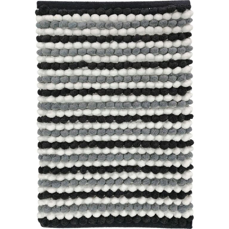 Piso de Baño Rectangular de Algodón Cube 40x60cm Gris