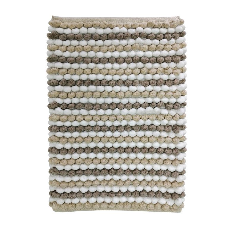 Piso de Baño Rectangular de Algodón Cube 40x60cm Ivory