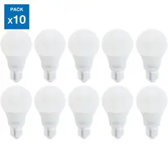 DAIRU - Pack x10 Focos LED E27 8.5W Luz Fría