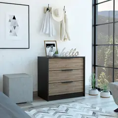 TUHOME - Cómoda 3 Cajones Kaia Wengue