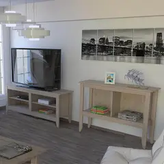 TUHOME - Combo Mesa de TV 65'' Essential + Mueble Auxiliar Rovere